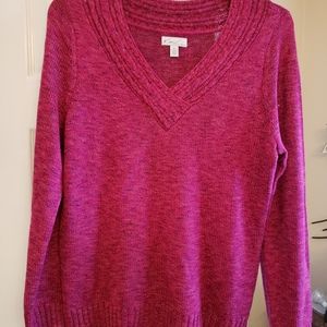 Fuchsia v-neck sweater